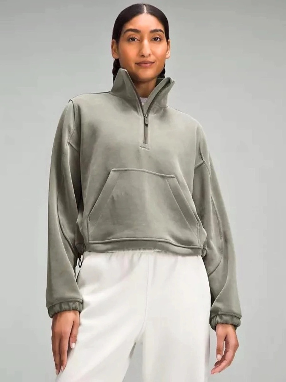 Lululemon Softstreme Half-Zip Pullover size 12 - Army Green